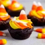 Candy Corn Brownie Bites 16