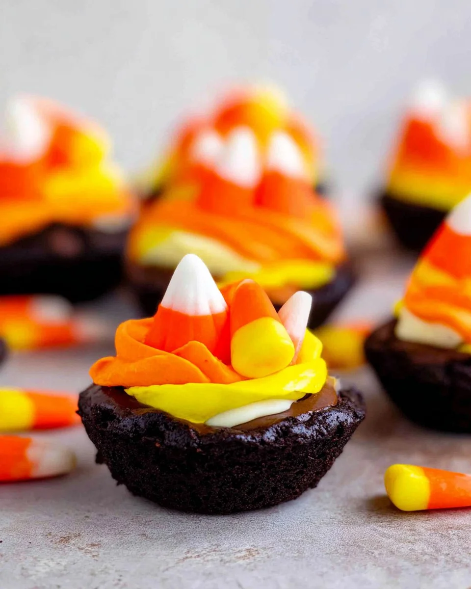 Candy Corn Brownie Bites