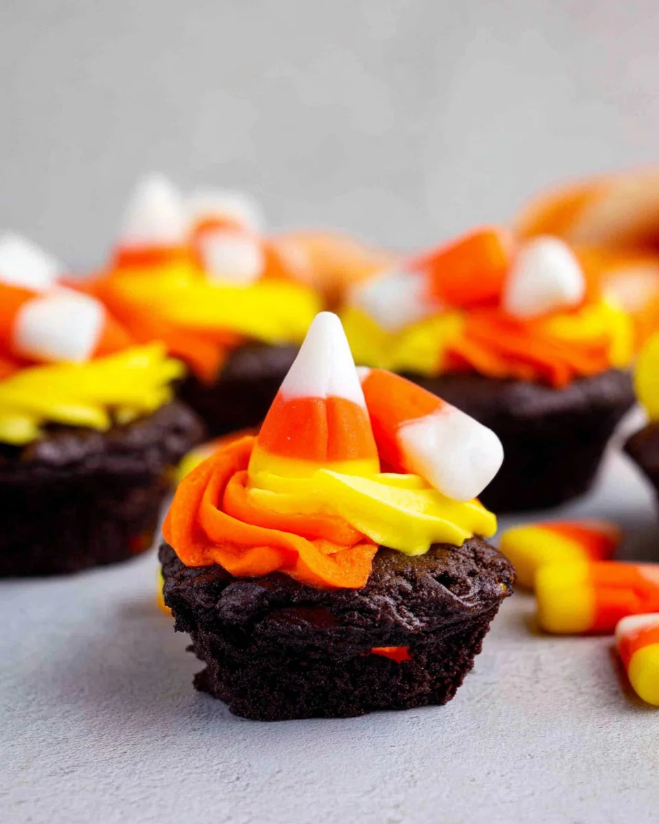 Candy Corn Brownie Bites