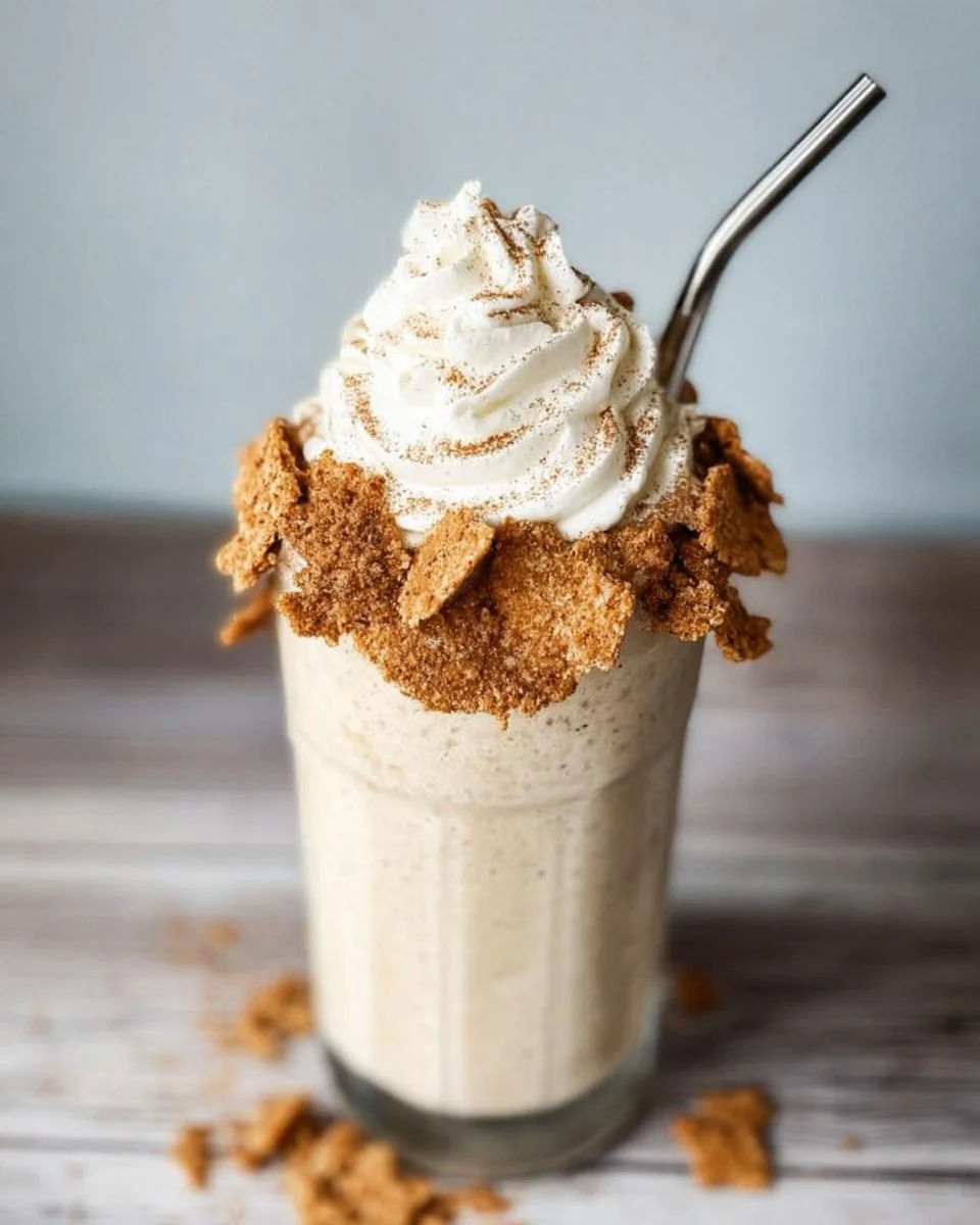 Cinnamon Toast Crunch Milkshake with Whipped Cream