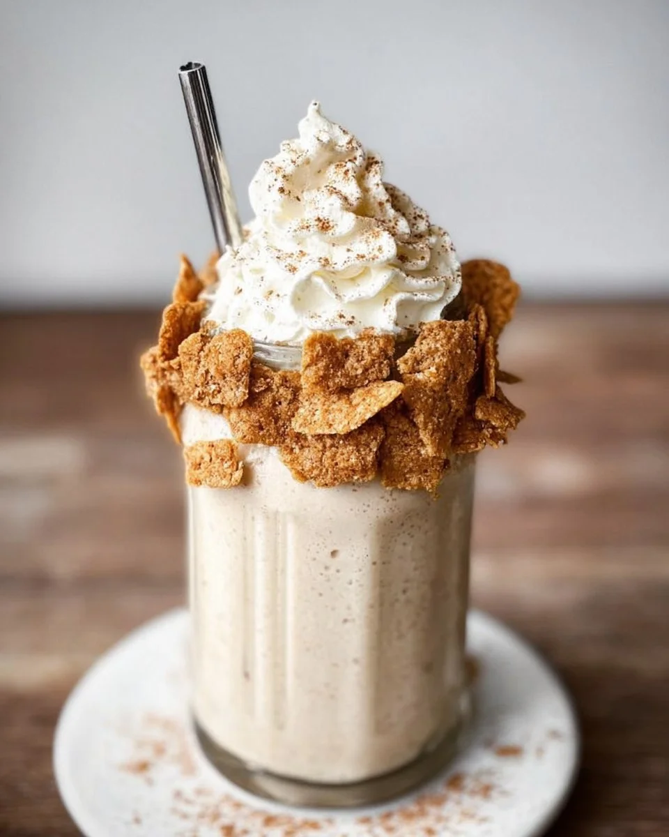 Cinnamon Toast Crunch Milkshake with Whipped Cream