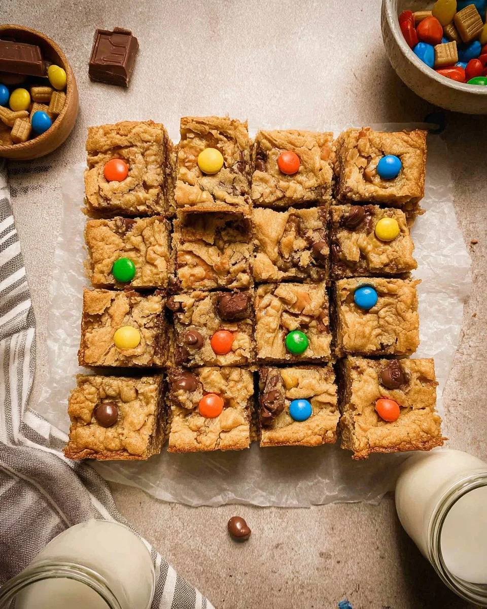 Leftover Halloween Candy Cookie Bars