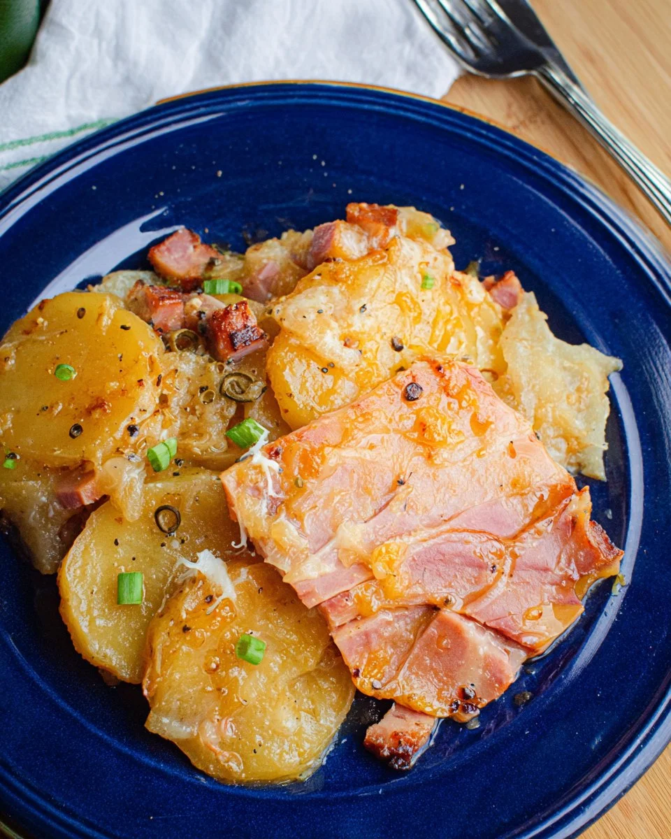 Slow Cooker Ham and Potatoes