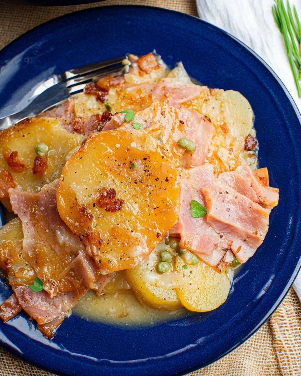 Slow Cooker Ham and Potatoes