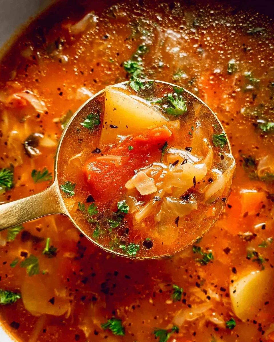 Vegetable Cabbage Soup with Potatoes and Carrots