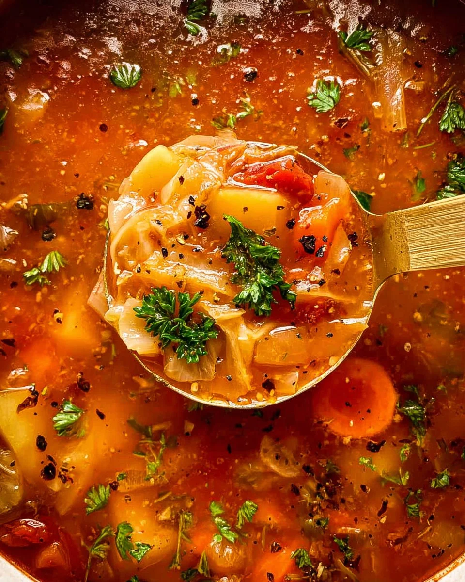 Vegetable Cabbage Soup with Potatoes and Carrots