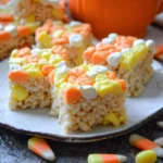 Candy Corn Marshmallow Rice Krispie Treats 24