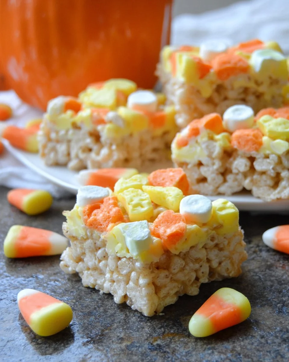 Candy Corn Marshmallow Rice Krispie Treats
