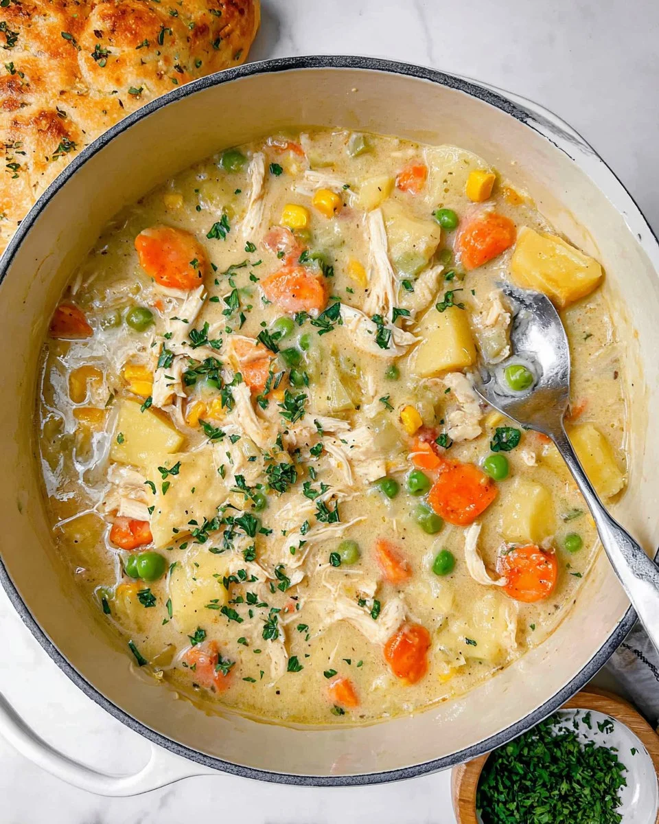 One Pot Chicken Pot Pie Soup