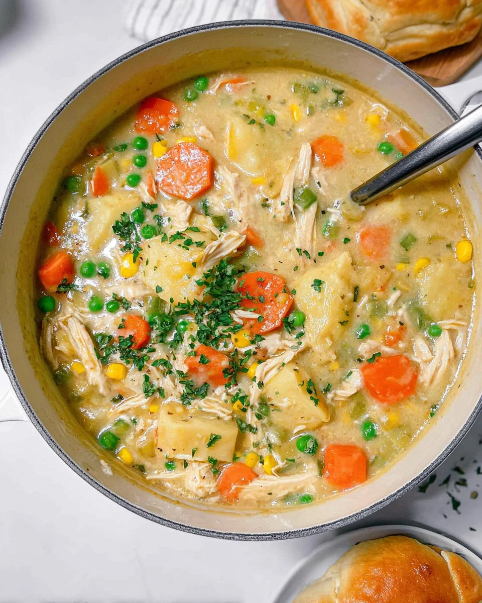 One Pot Chicken Pot Pie Soup