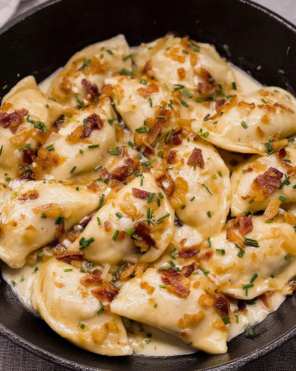 Perogies with Bacon and Onions