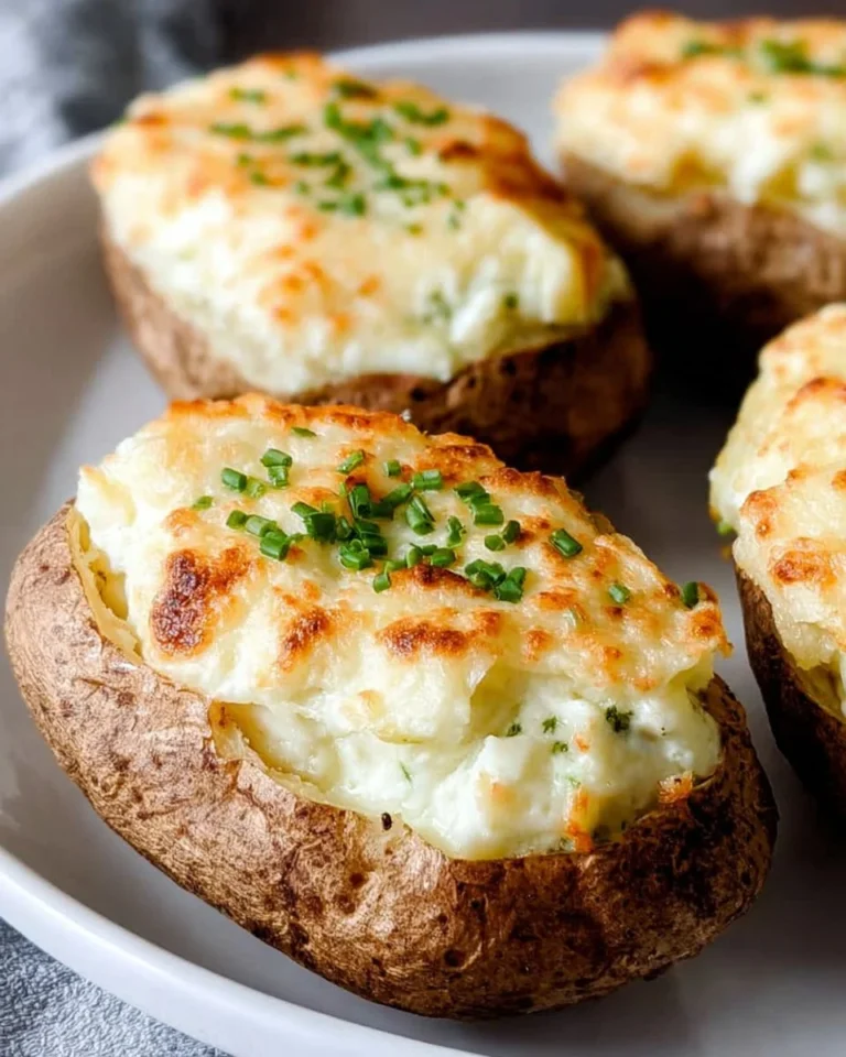 Sour Cream and Chive Twice Baked Potatoes