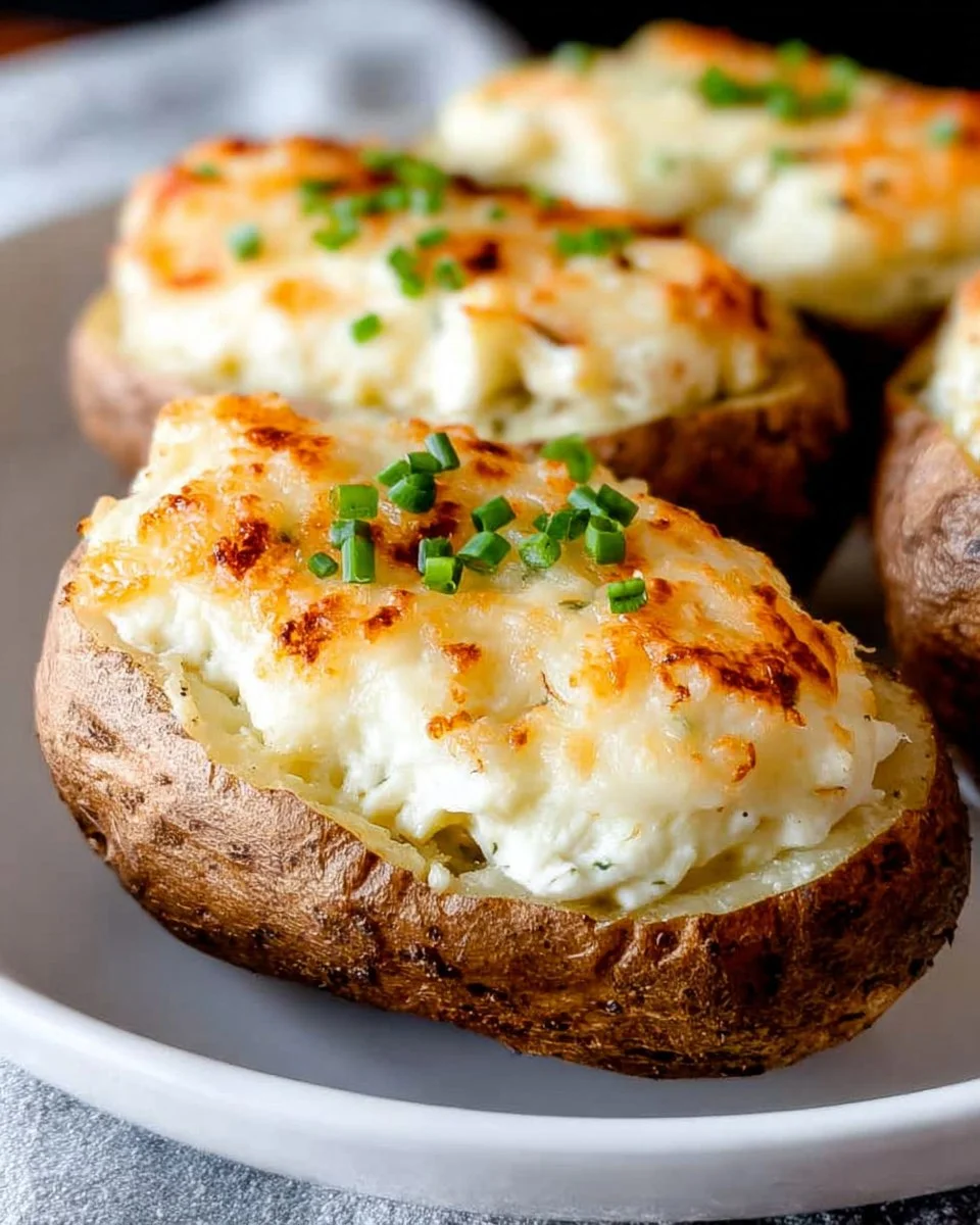 Sour Cream and Chive Twice Baked Potatoes