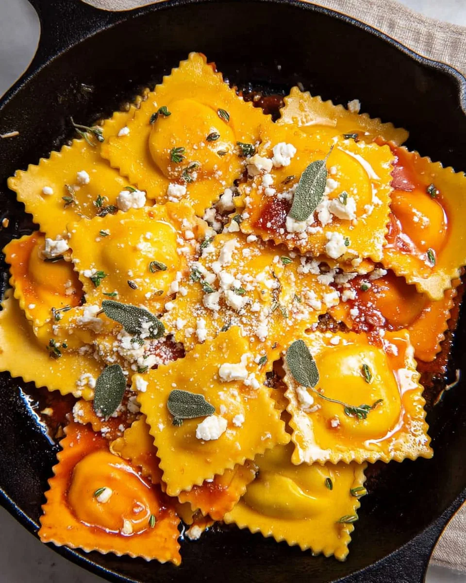Trader Joe’s Pumpkin Ravioli with Goat Cheese