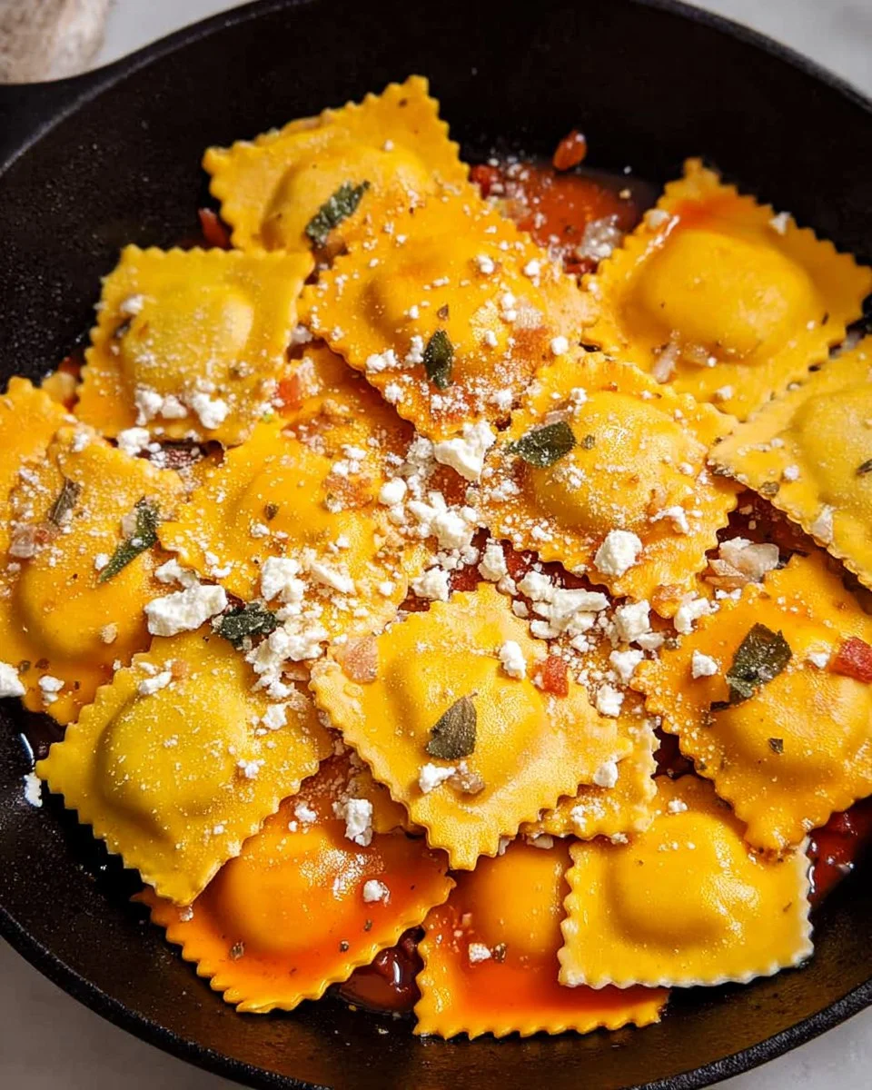 Trader Joe’s Pumpkin Ravioli with Goat Cheese