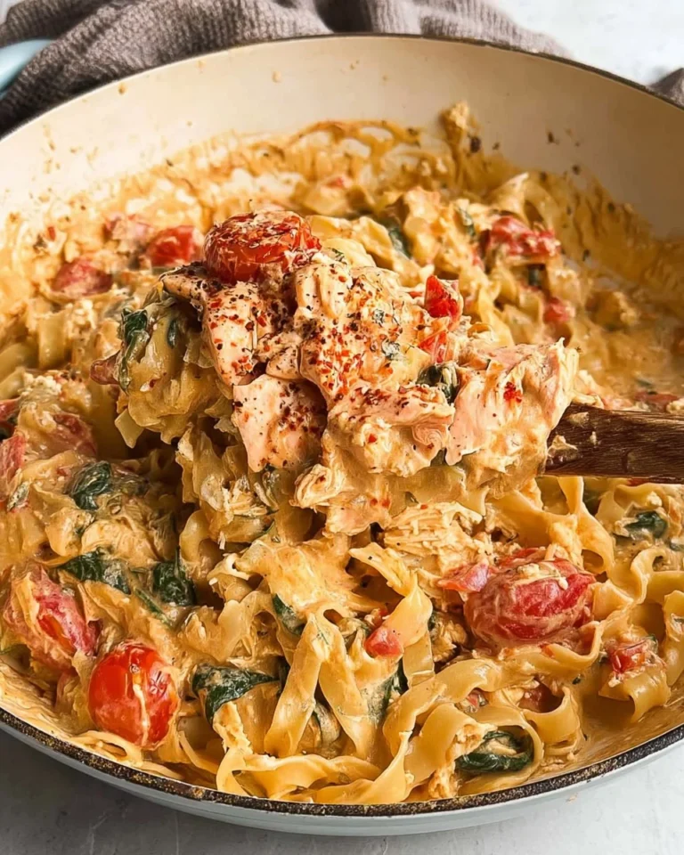 Quick-Feta-Tomato-Pasta-with-Salmon-Recipe