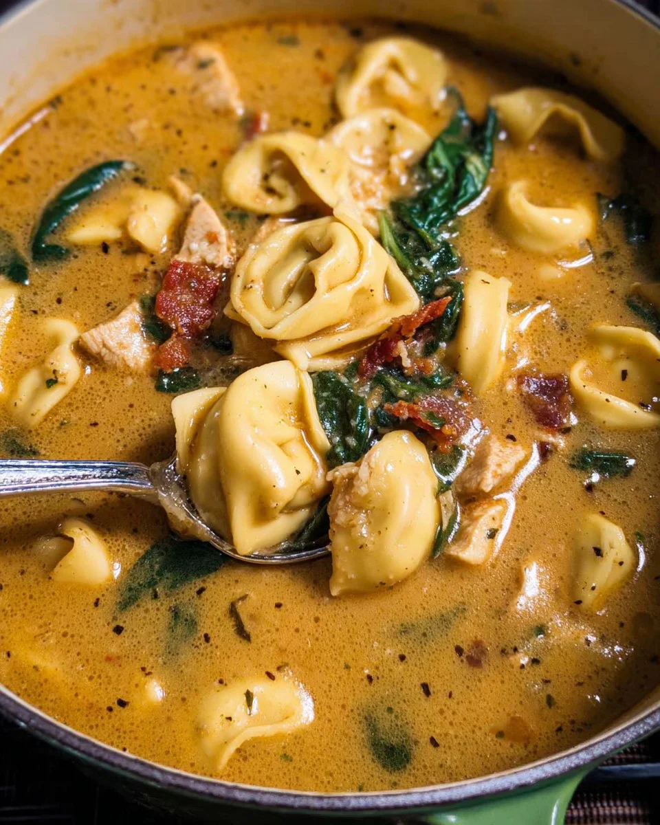Tuscan Chicken Tortellini Soup
