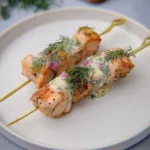 Bite-Sized-Salmon-Skewers-with-Dill-Sauce-Recipe