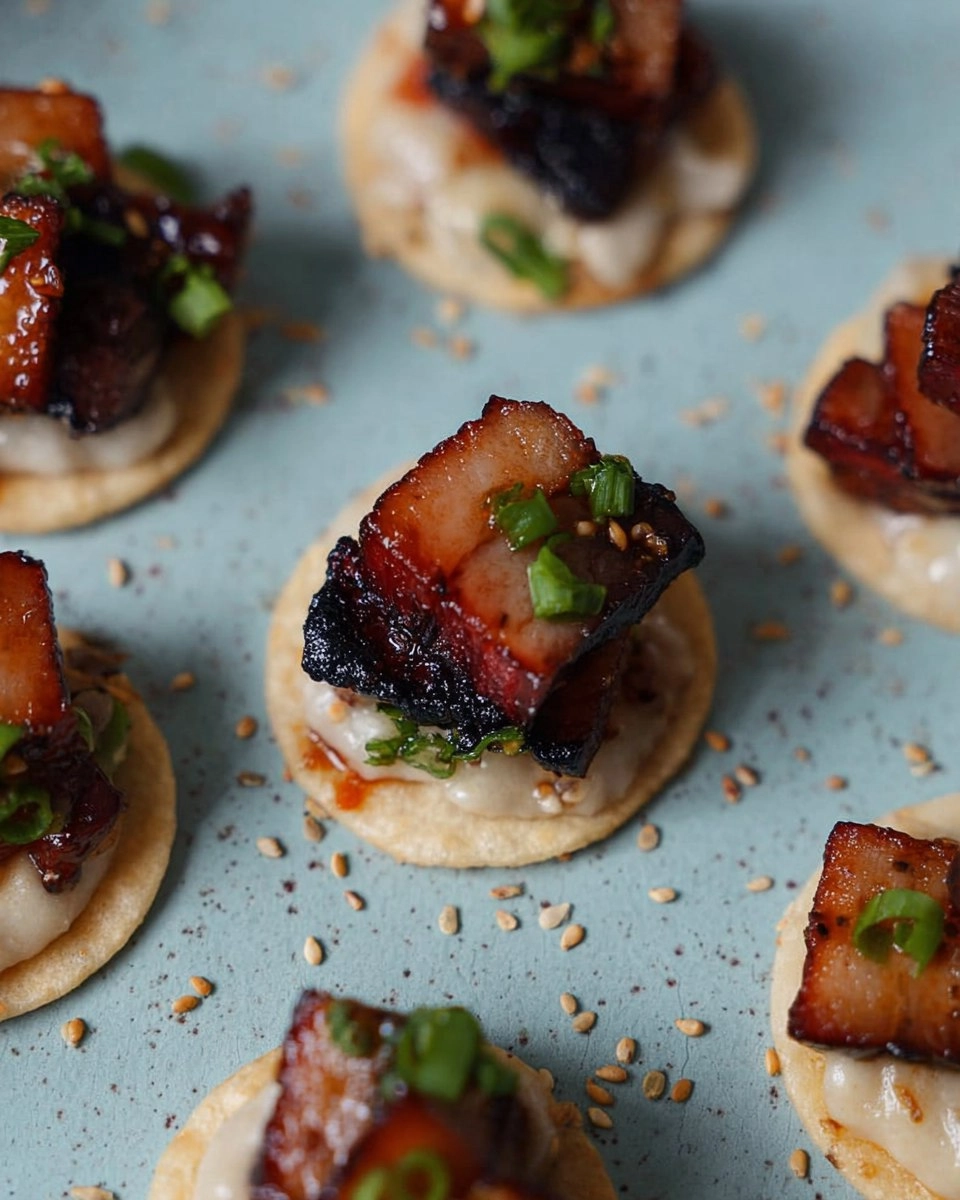Caramelized Pork Belly Rice Crackers
