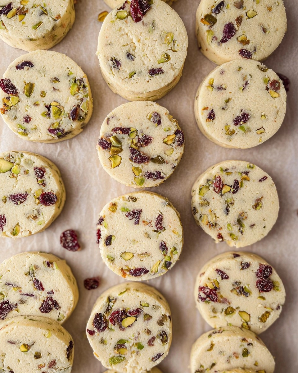 Cranberry Pistachio Shortbread Cookies