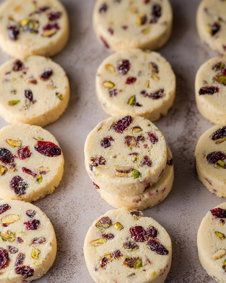 Cranberry Pistachio Shortbread Cookies