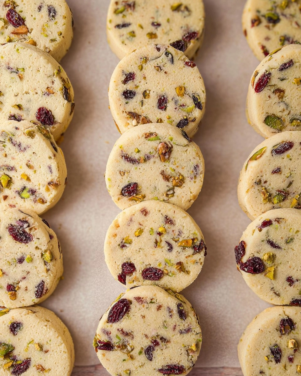 Cranberry Pistachio Shortbread Cookies