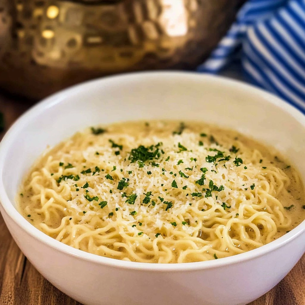 Easy Garlic Parmesan Ramen