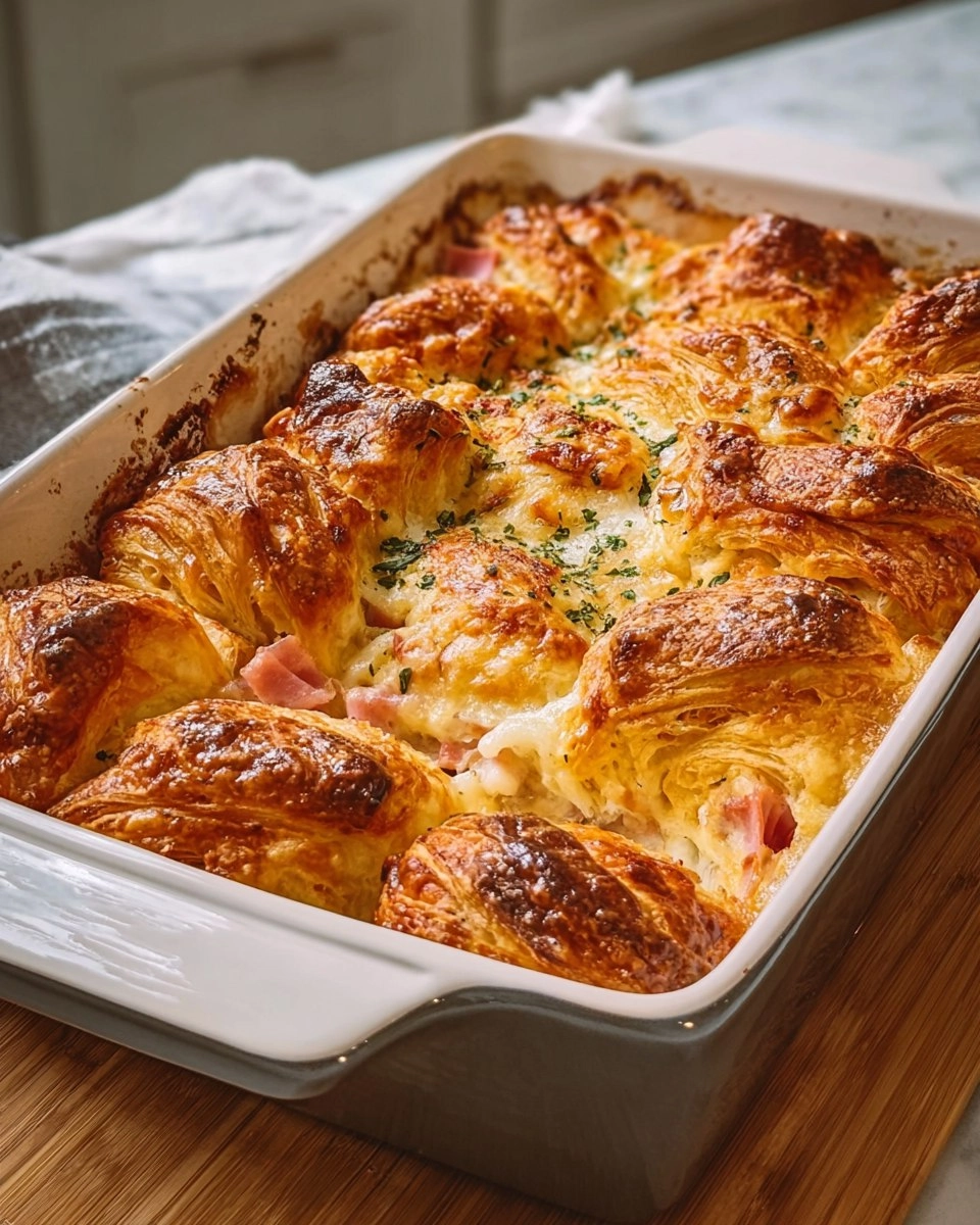 Ham and Cheese Croissant Bake