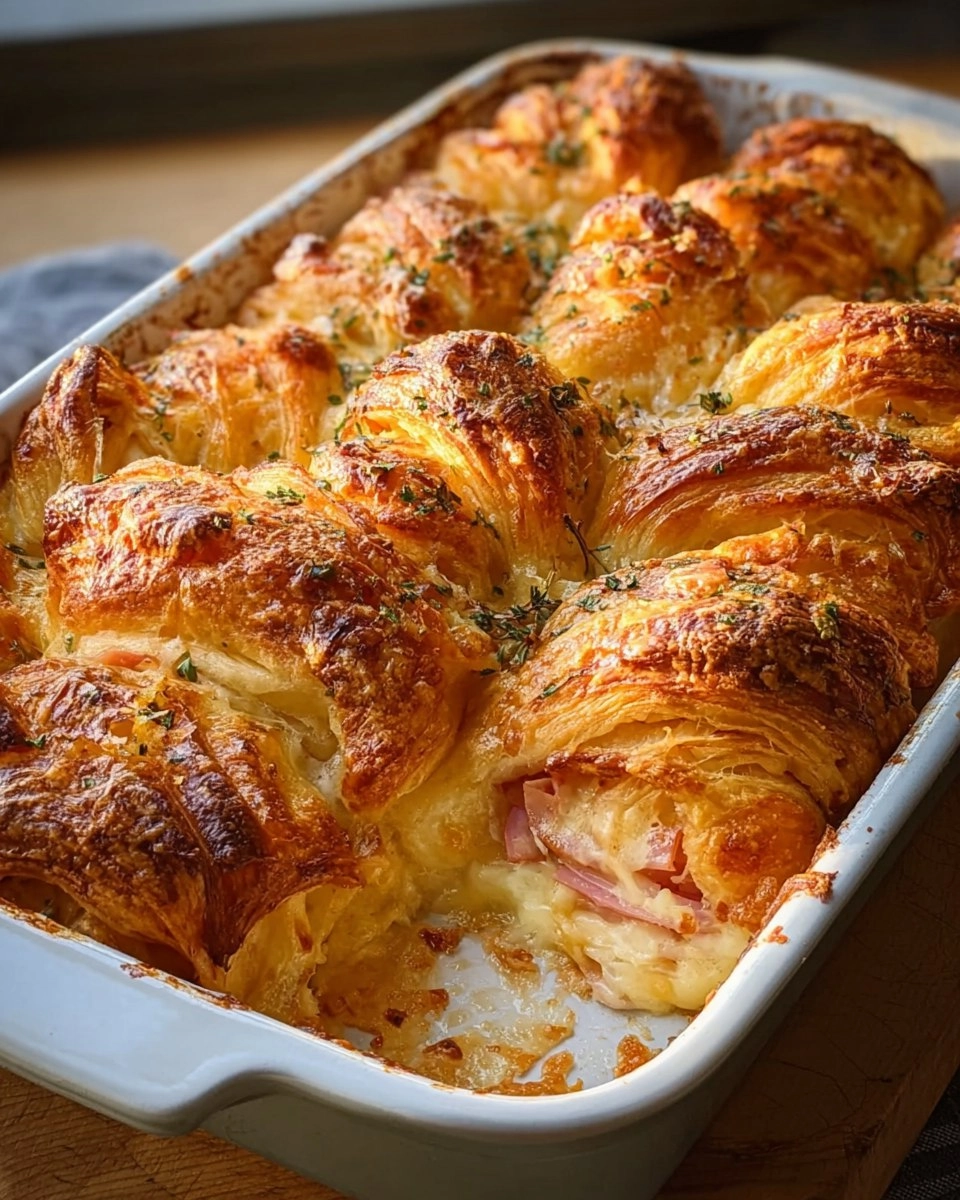 Ham and Cheese Croissant Bake