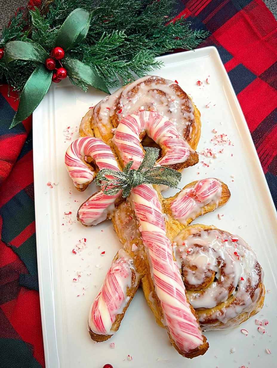 Pillsbury Candy Cane Shaped Cinnamon Rolls