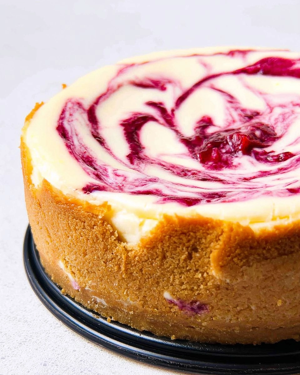Raspberry Swirl Lemon Cheesecake