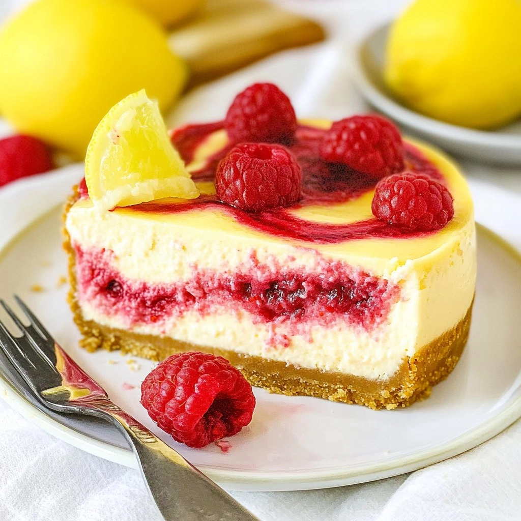 Raspberry Swirl Lemon Cheesecake