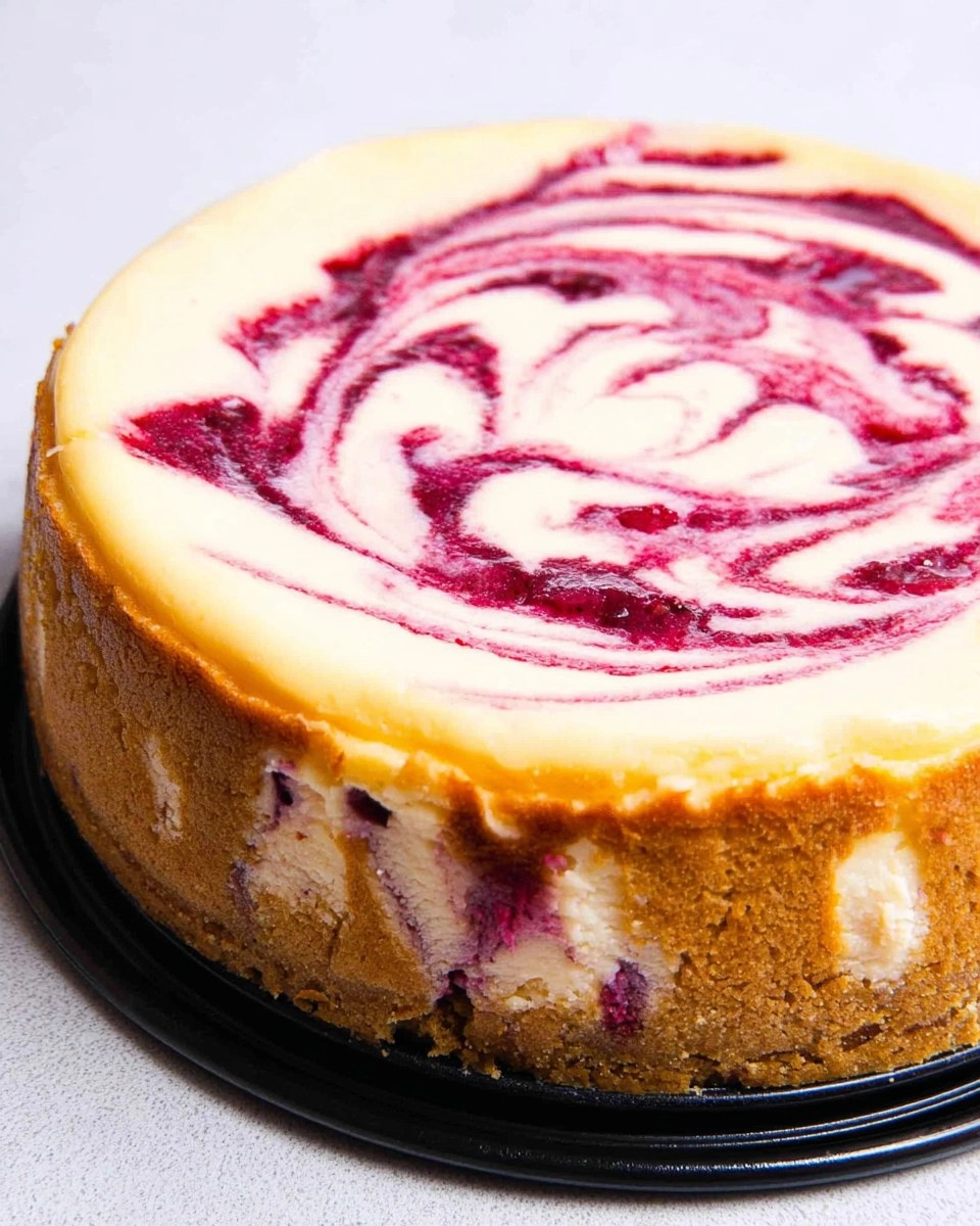 Raspberry Swirl Lemon Cheesecake