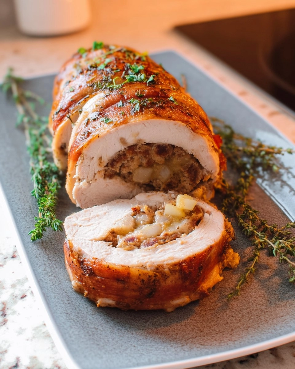Sausage Stuffed Turkey Breast Roulade