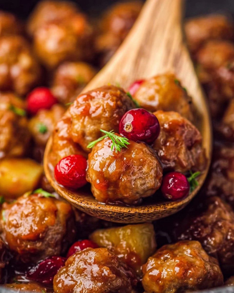 Slow Cooker Cranberry Pineapple Meatballs
