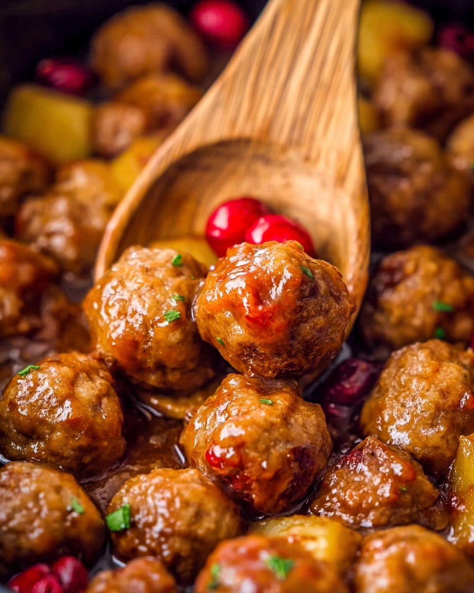 Slow Cooker Cranberry Pineapple Meatballs