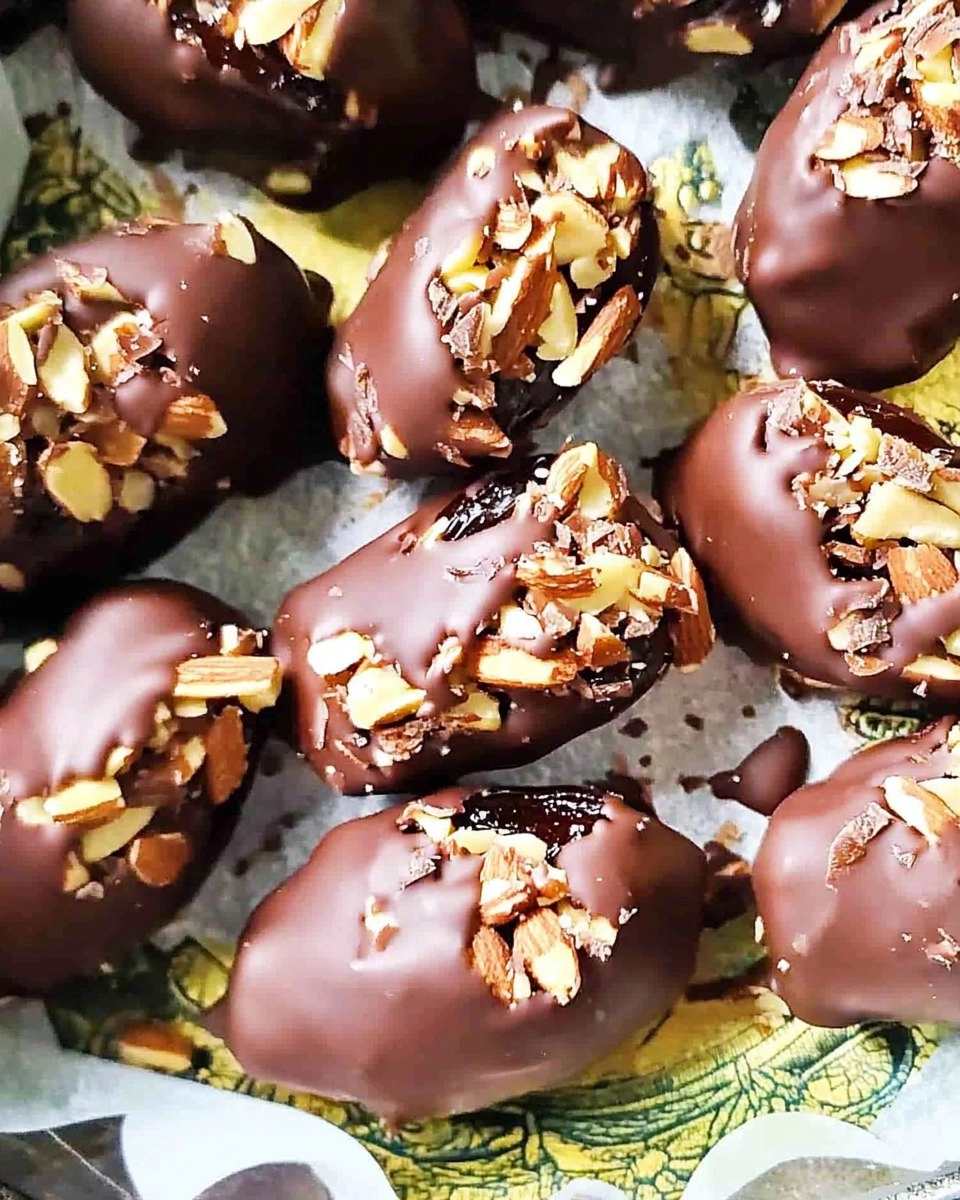 Chocolate Covered Almond Stuffed Dates