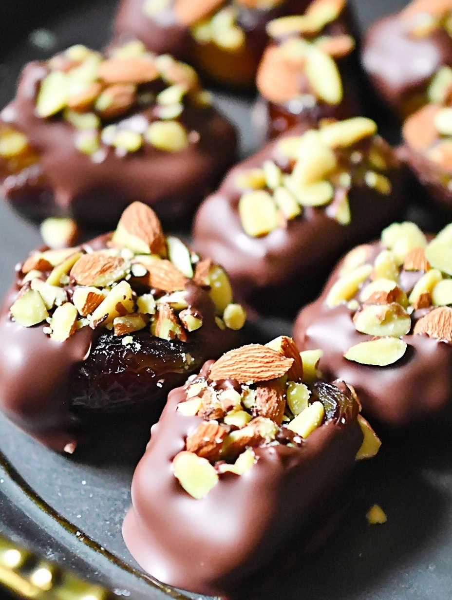 Chocolate Covered Almond Stuffed Dates