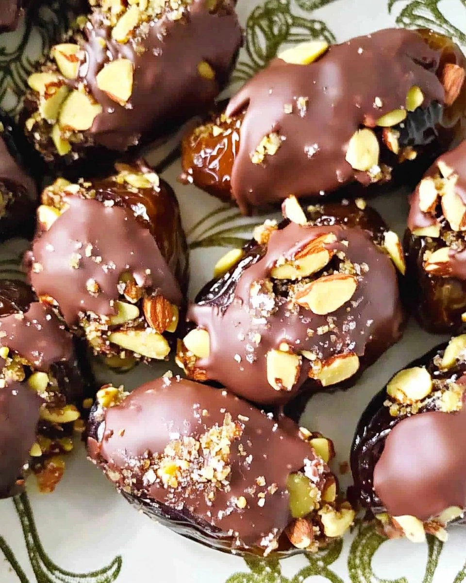 Chocolate Covered Almond Stuffed Dates