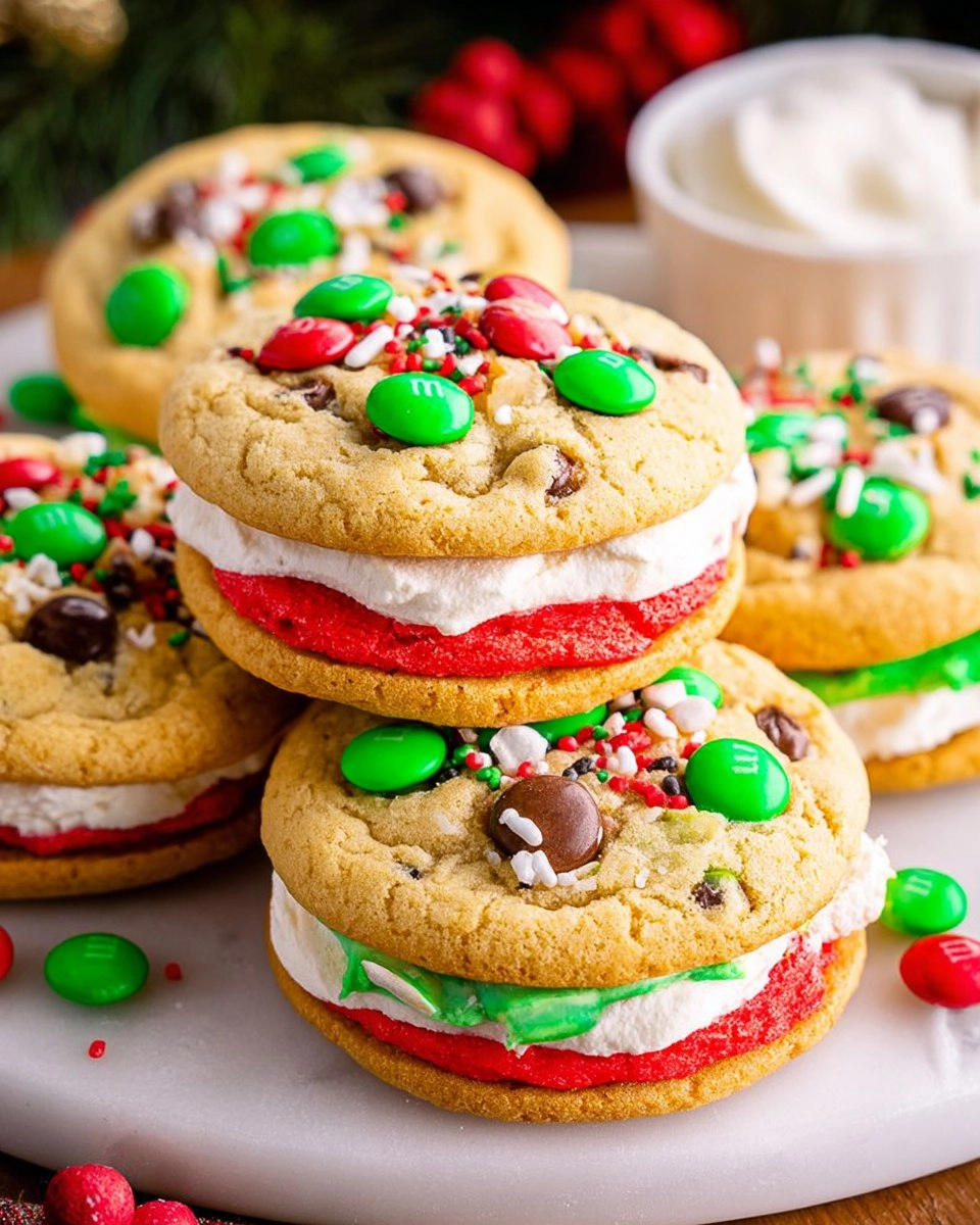 Christmas M&M Sandwich Cookies
