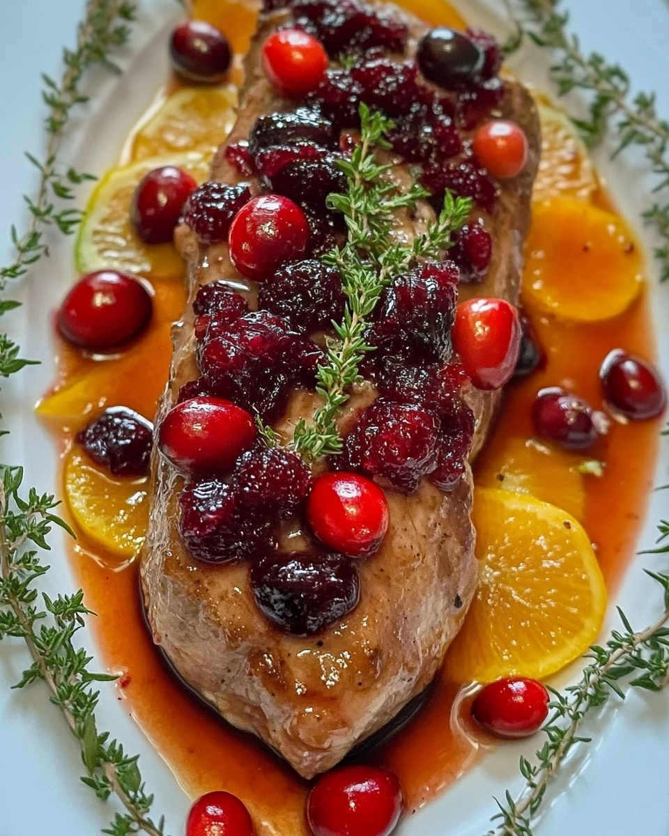 Slow Roasted Cranberry Pork Tenderloin