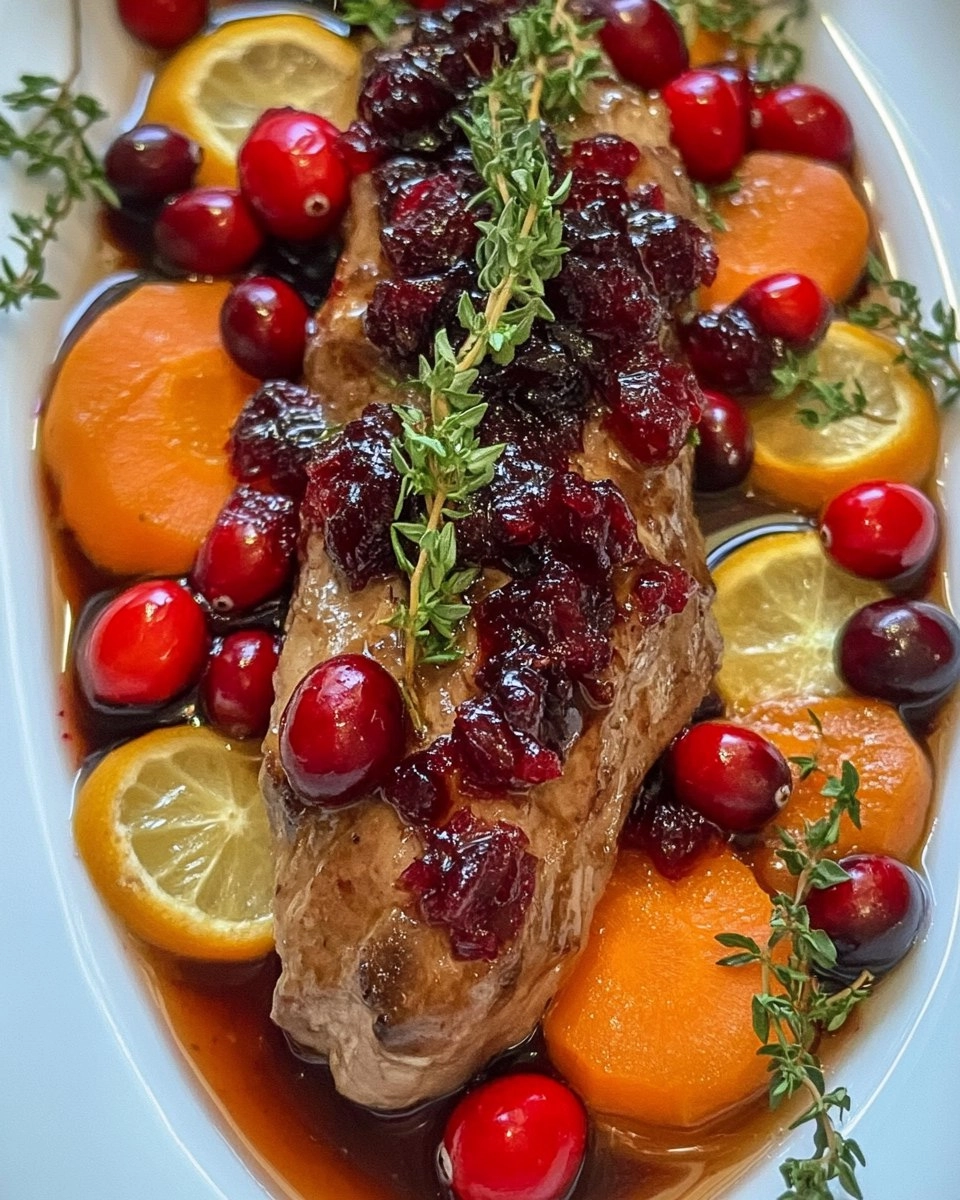 Slow Roasted Cranberry Pork Tenderloin