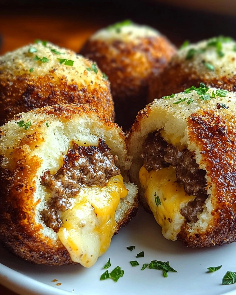 Garlic Parmesan Cheeseburger Bombs