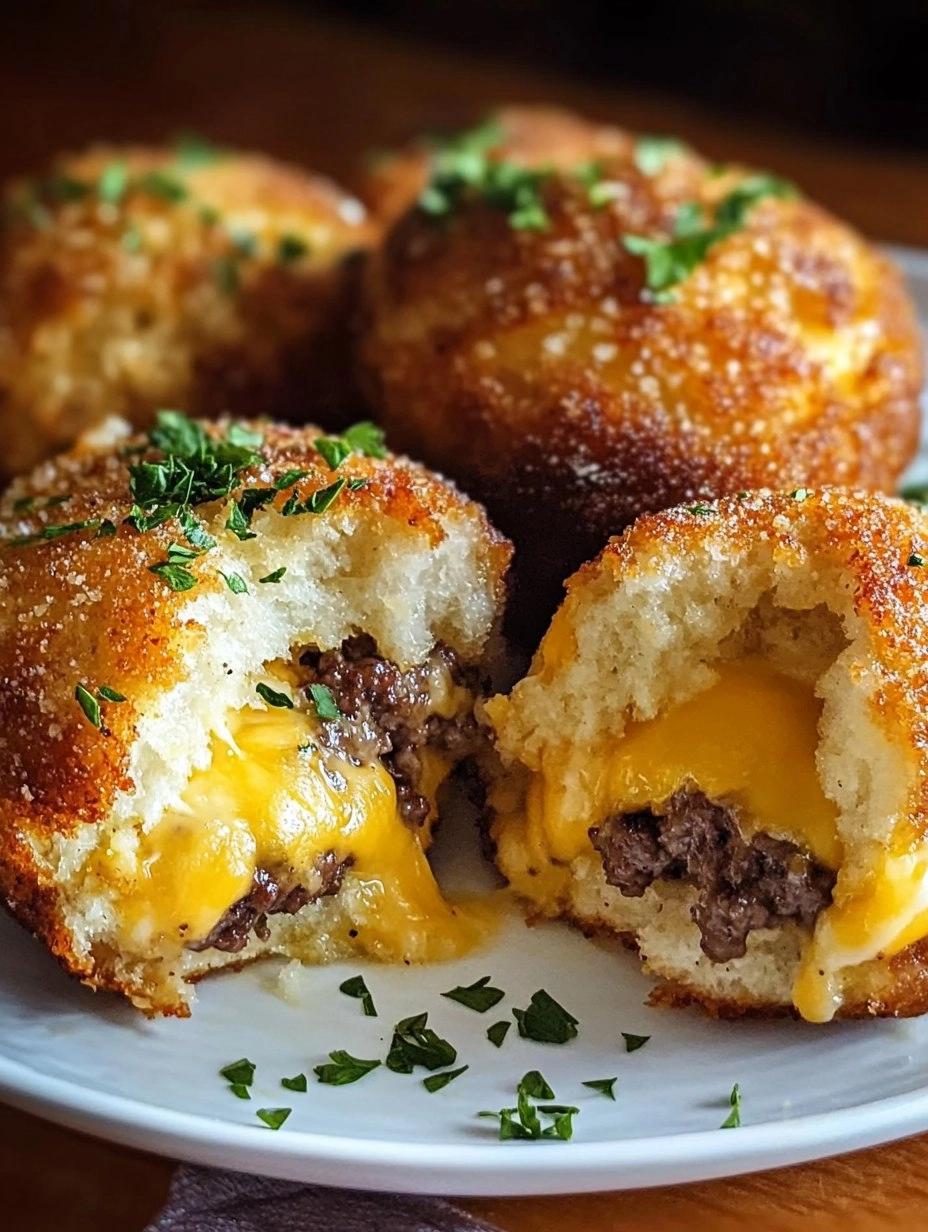 Garlic Parmesan Cheeseburger Bombs