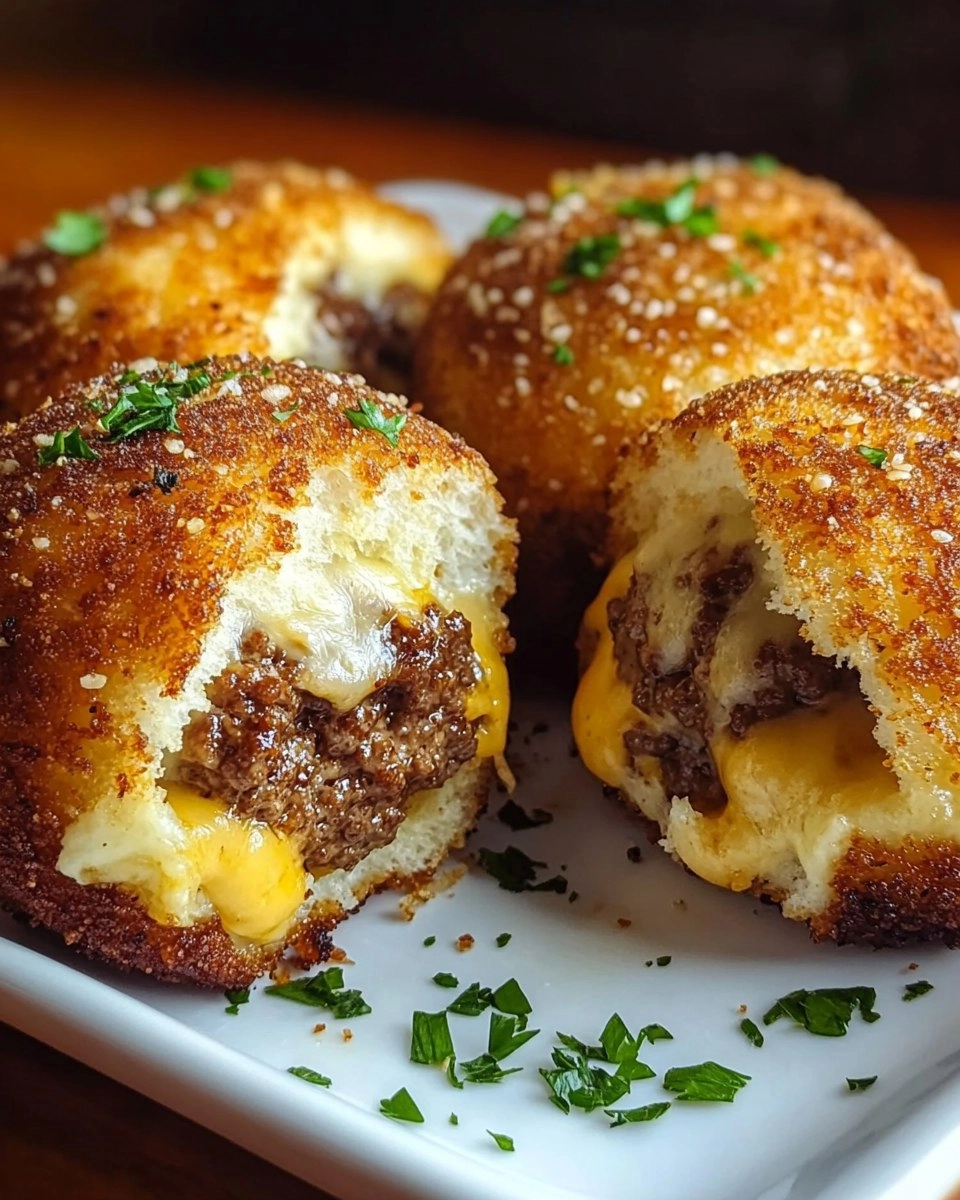 Garlic Parmesan Cheeseburger Bombs
