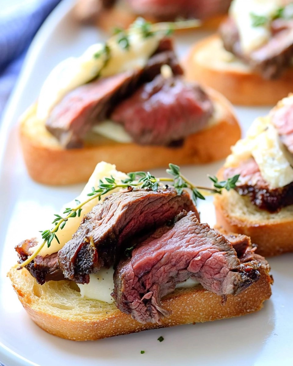 London Broil Beef Crostini