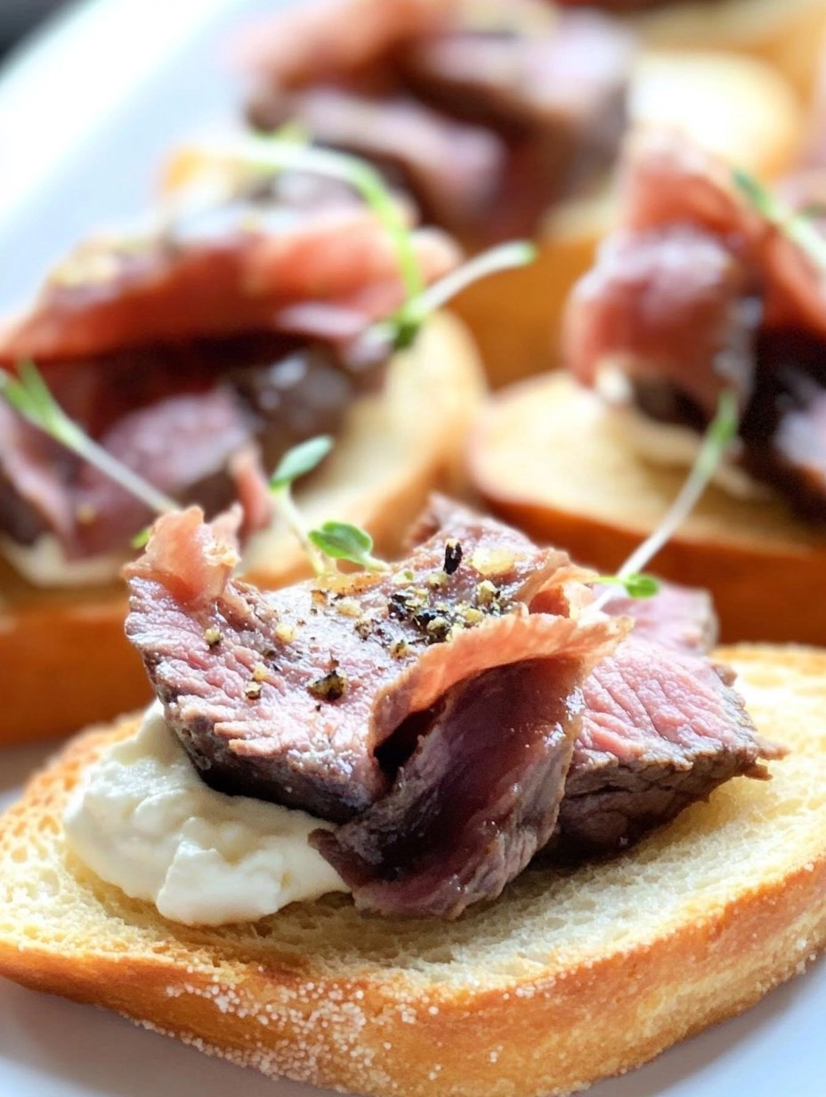 London Broil Beef Crostini
