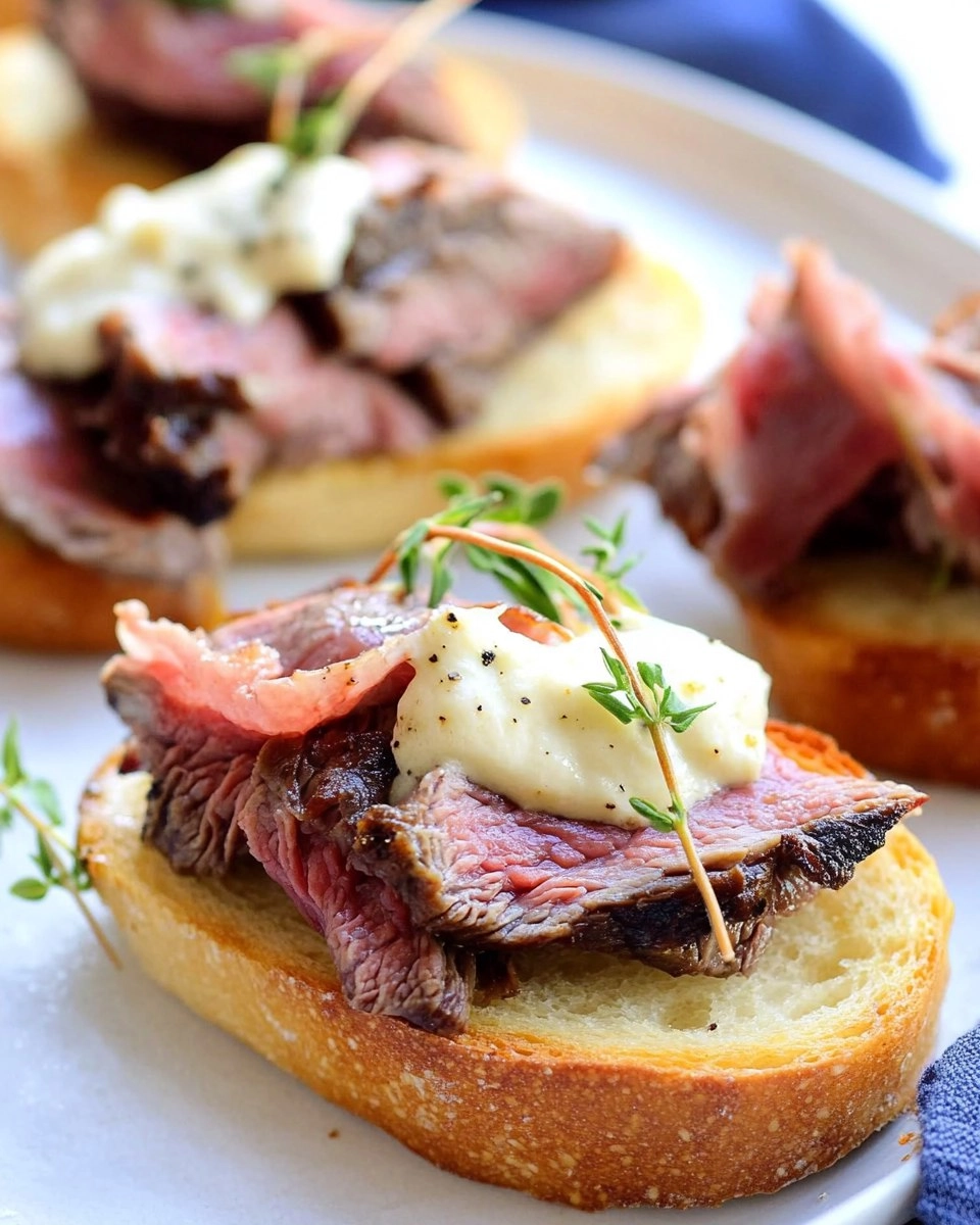 London Broil Beef Crostini