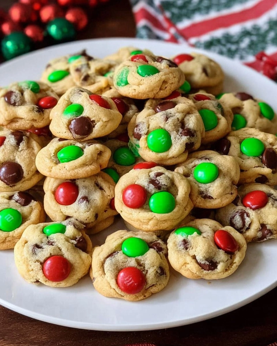 Mini Christmas Cookies (Bite-Size Cookies with M&M)