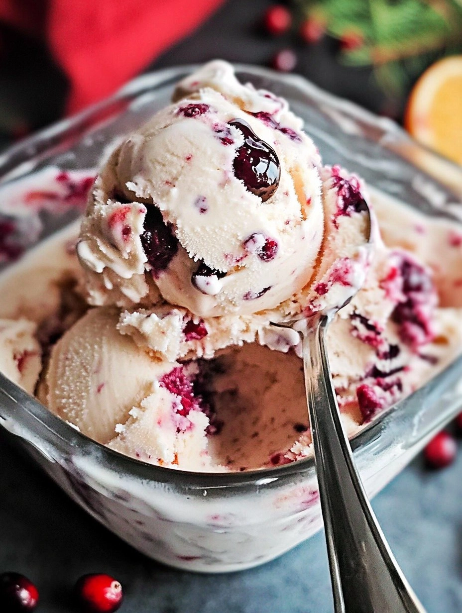 Orange Cranberry Ice Cream